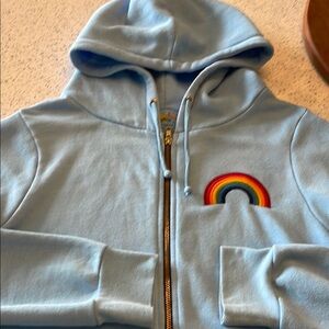 Aviator Nation Blue Hoodie with Rainbow Patch